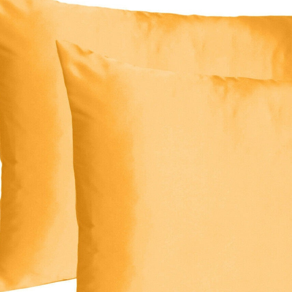 Apricot Dreamy Set Of 2 Silky Satin Standard Pillowcases