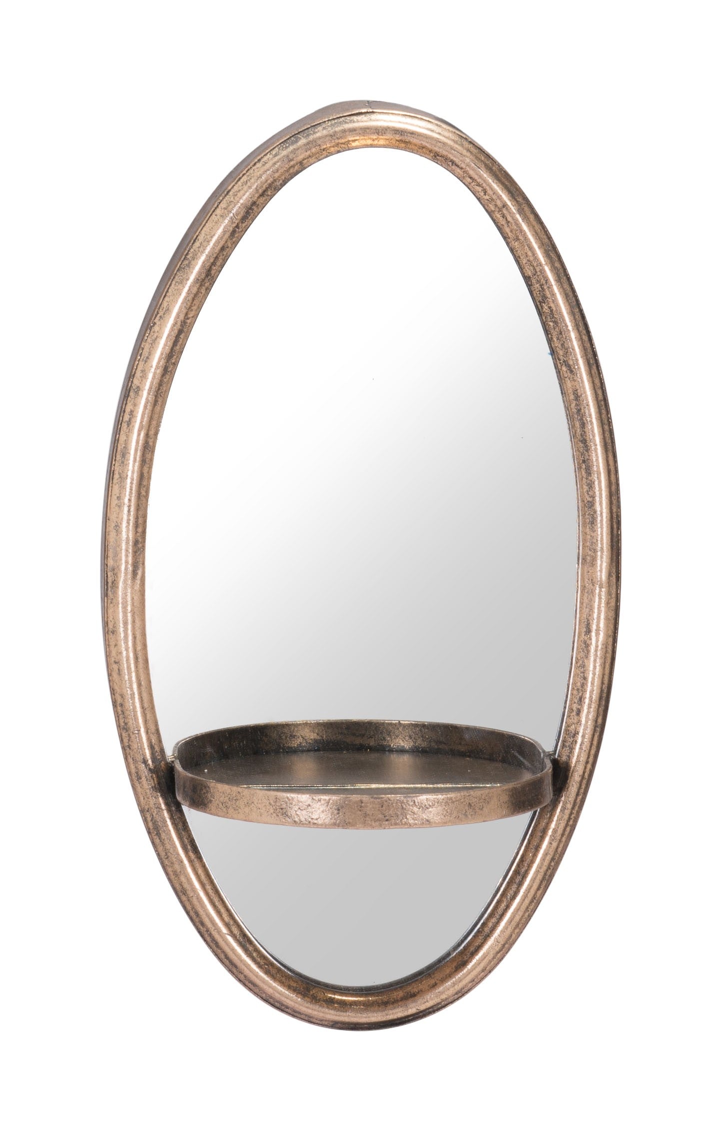 13" Gold Oval Accent Framed Mirror