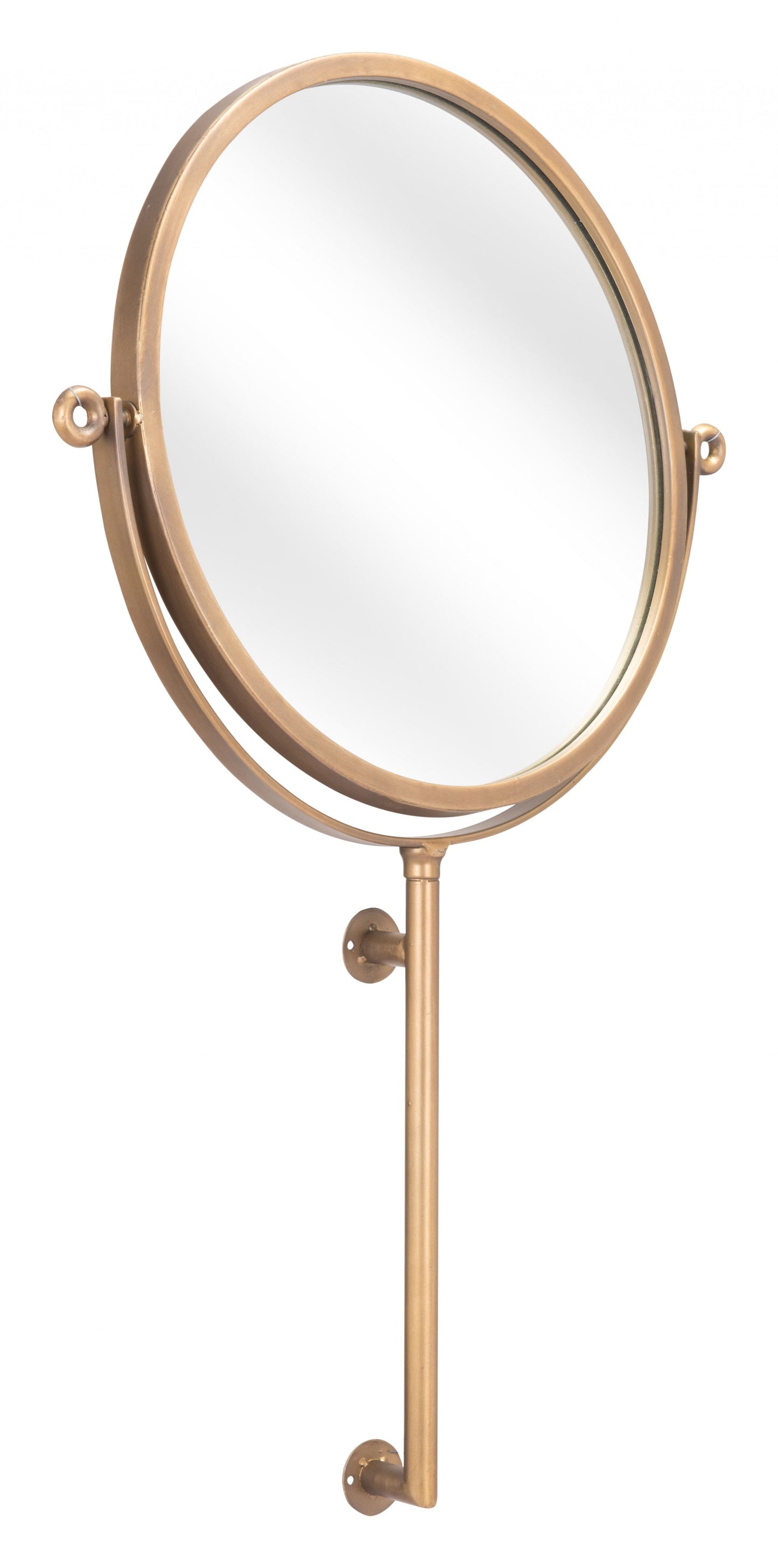 Gold Round Wall Mount Mirror