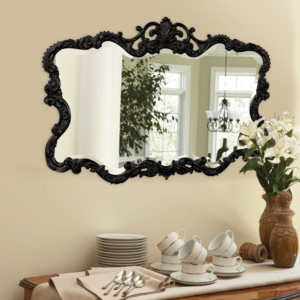 27" Black Framed Accent Mirror