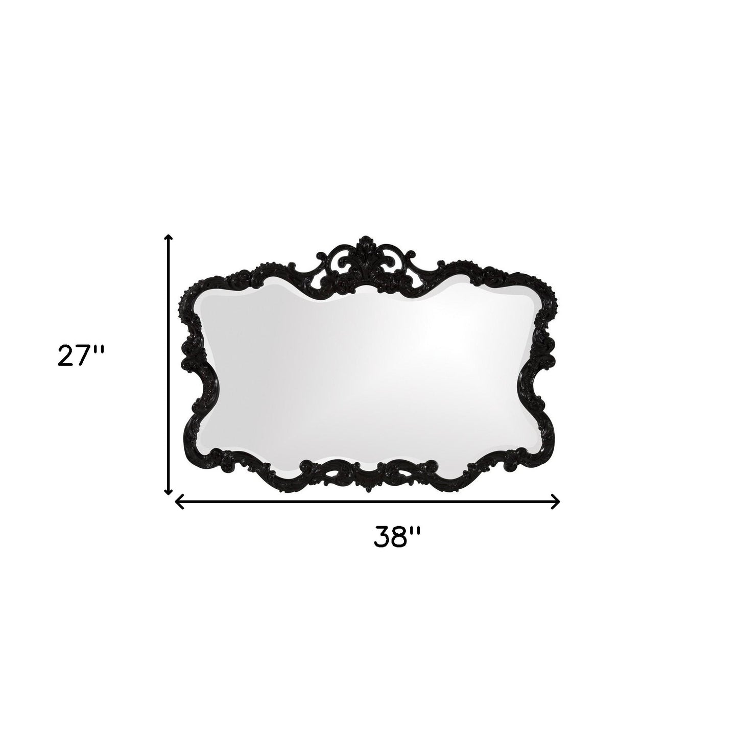 27" Black Framed Accent Mirror