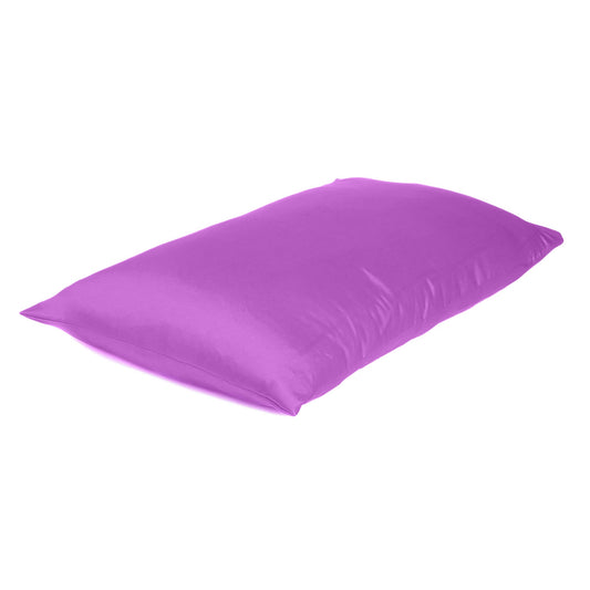 Purple Merlot Dreamy Set Of 2 Silky Satin Queen Pillowcases