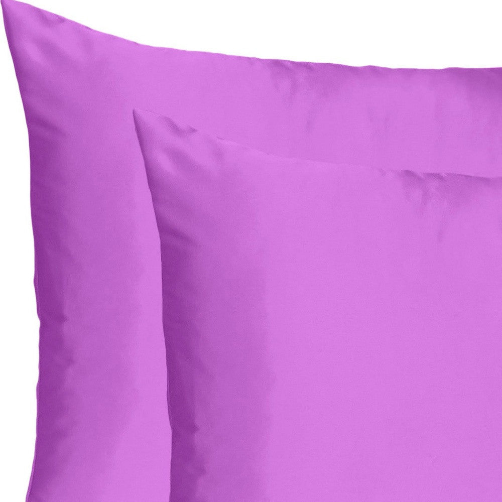 Purple Merlot Dreamy Set Of 2 Silky Satin Queen Pillowcases