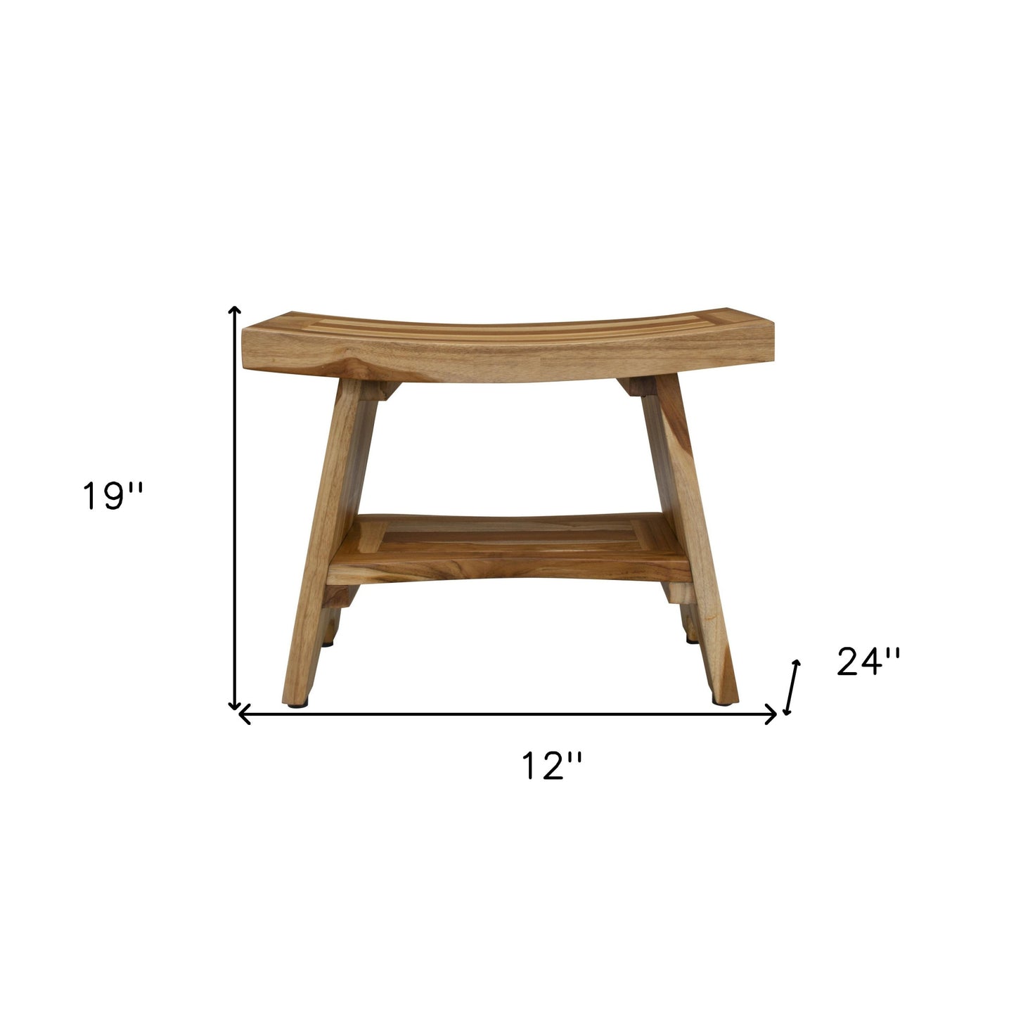 18" X 24" Natural Teak Shower Bench