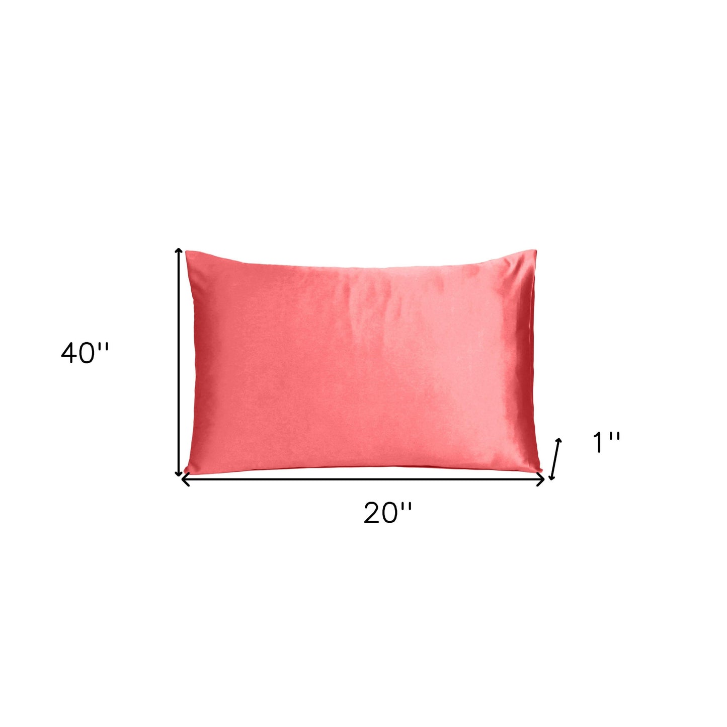 Coral Dreamy Set Of 2 Silky Satin King Pillowcases