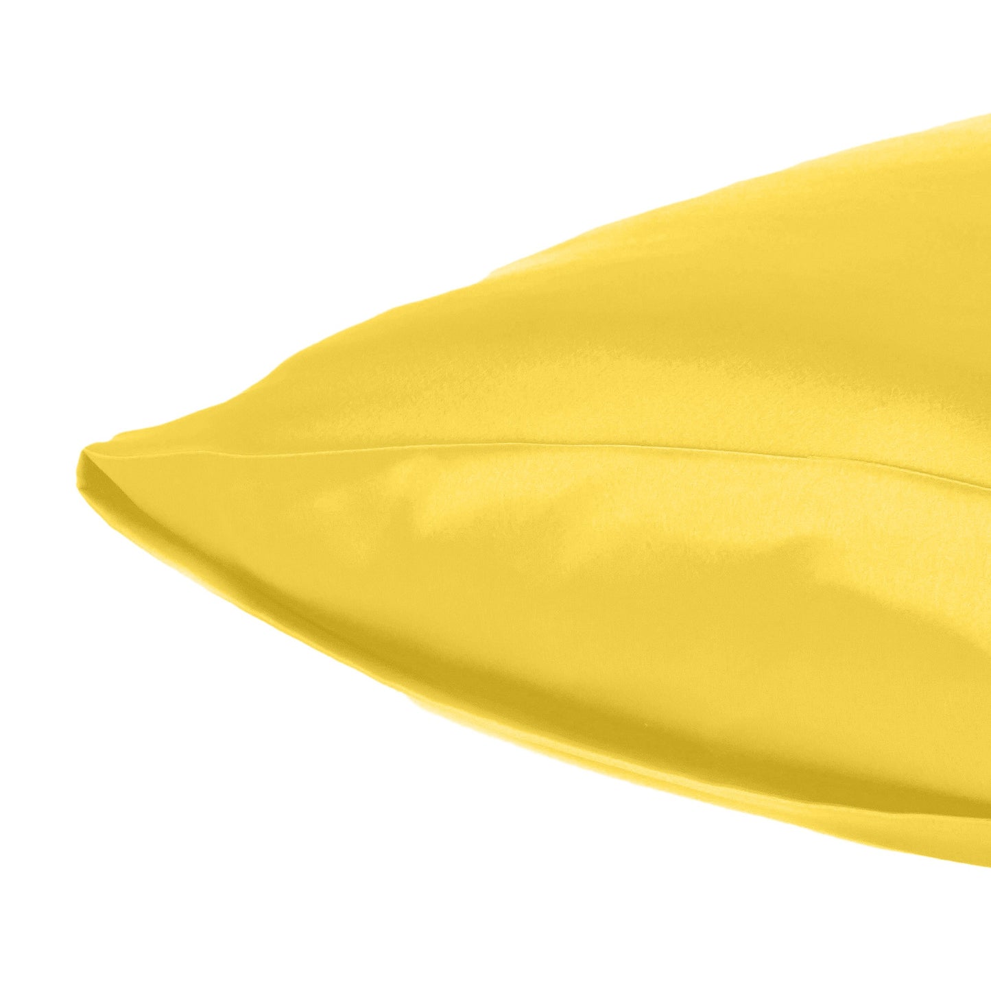 Lemon Dreamy Set Of 2 Silky Satin King Pillowcases