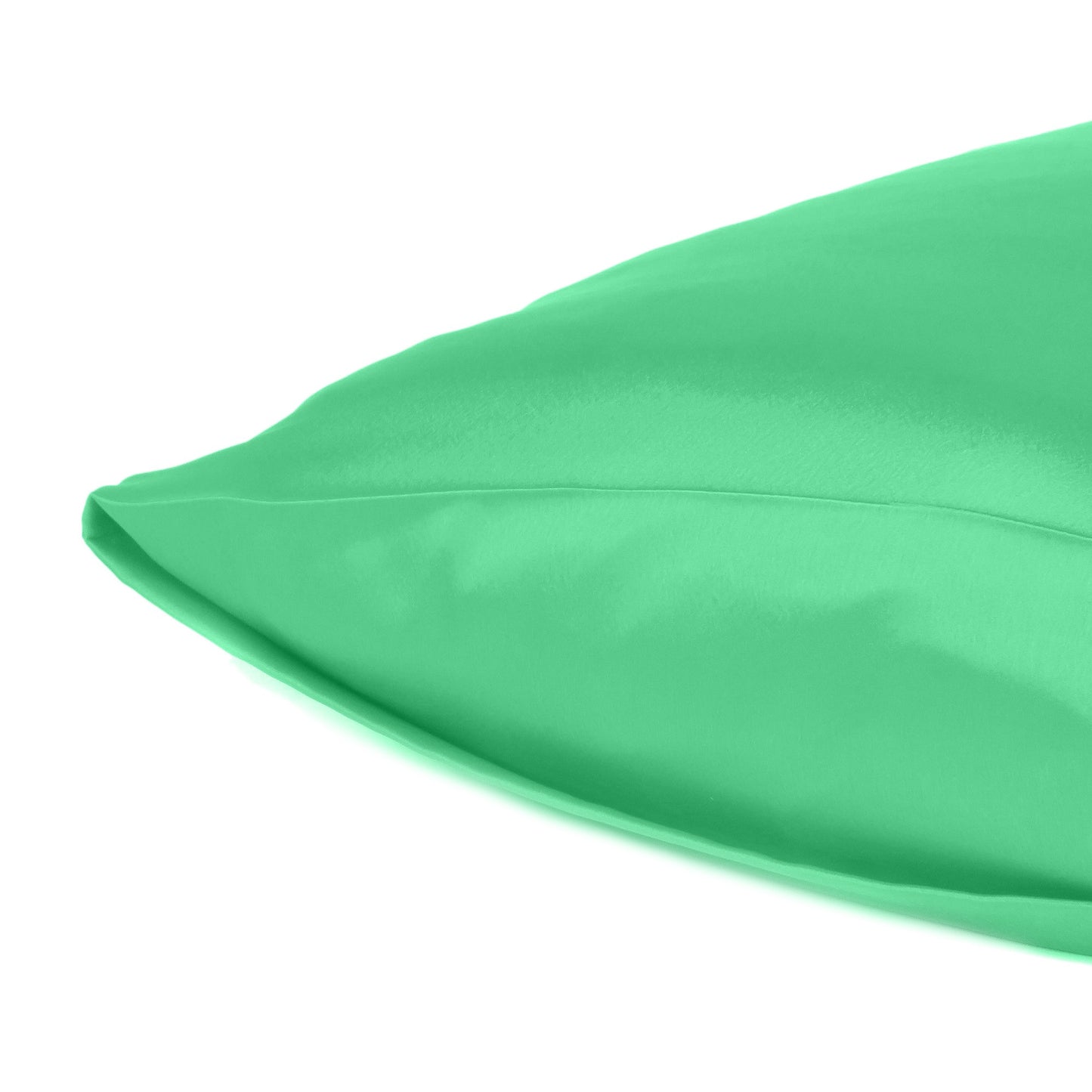 Green Dreamy Set Of 2 Silky Satin Queen Pillowcases