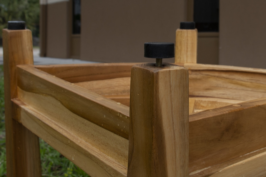 19" X 22" Natural Teak Corner Shower Bench With Shelf