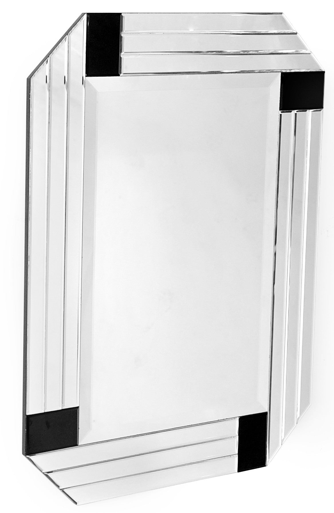 Black Rectangle Accent Glass Mirror