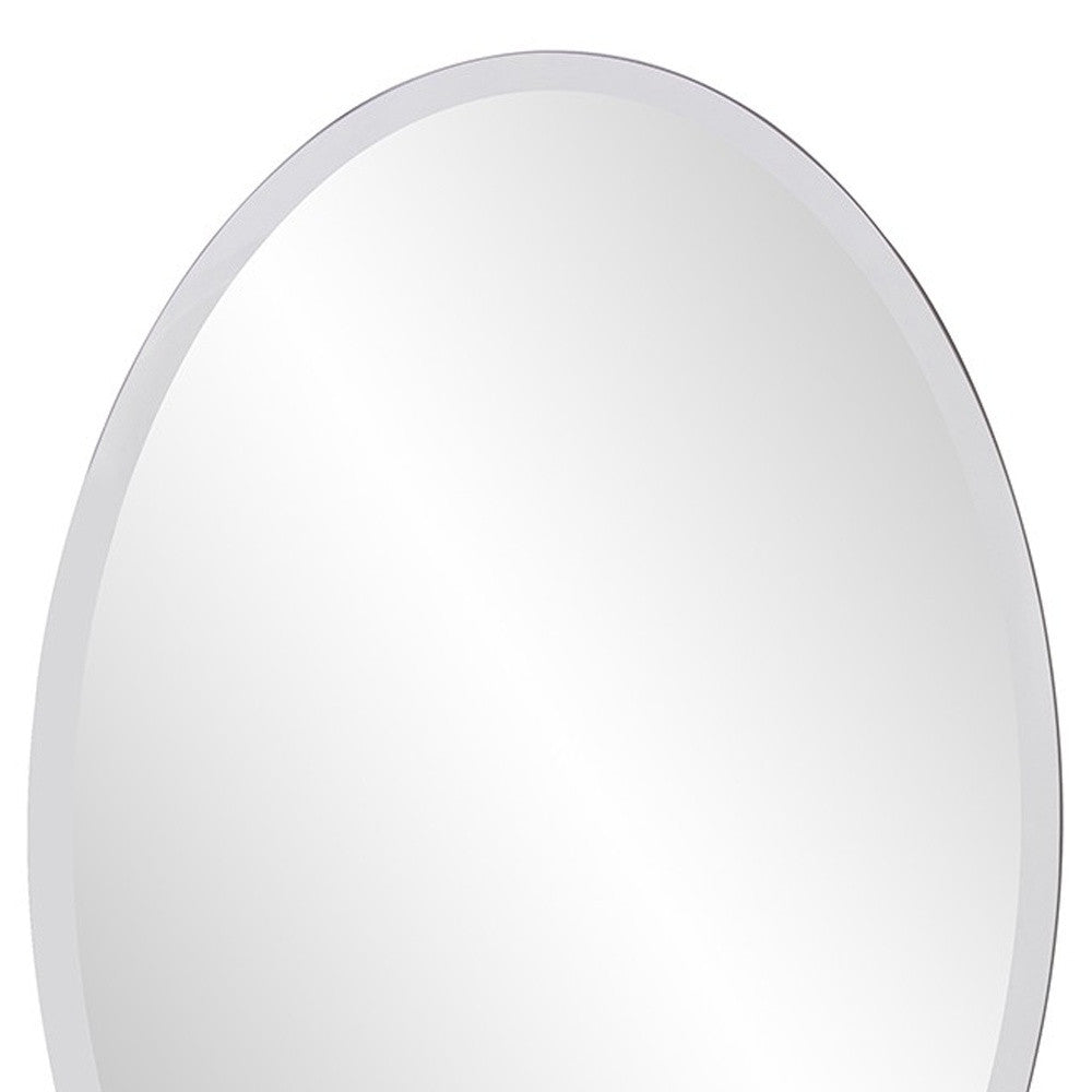 Oval Shaped Frameless Mirror