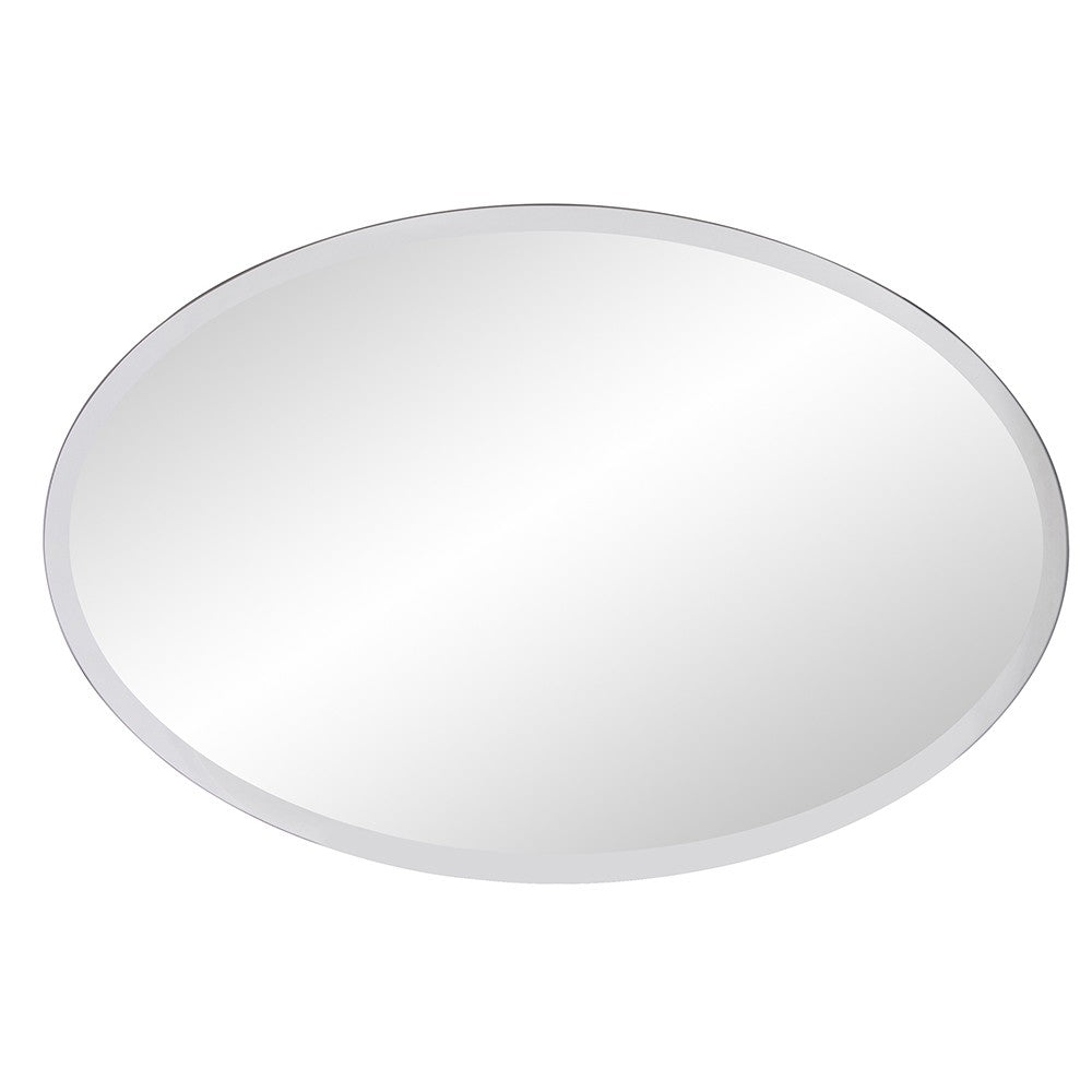 Oval Shaped Frameless Mirror