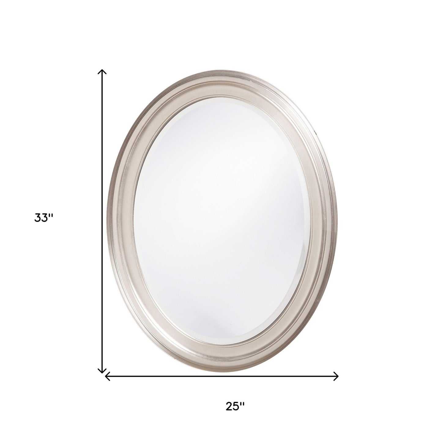 33" Silver Oval Framed Accent Mirror