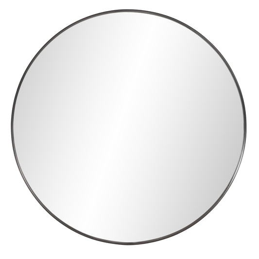 36" Black Round Framed Accent Mirror