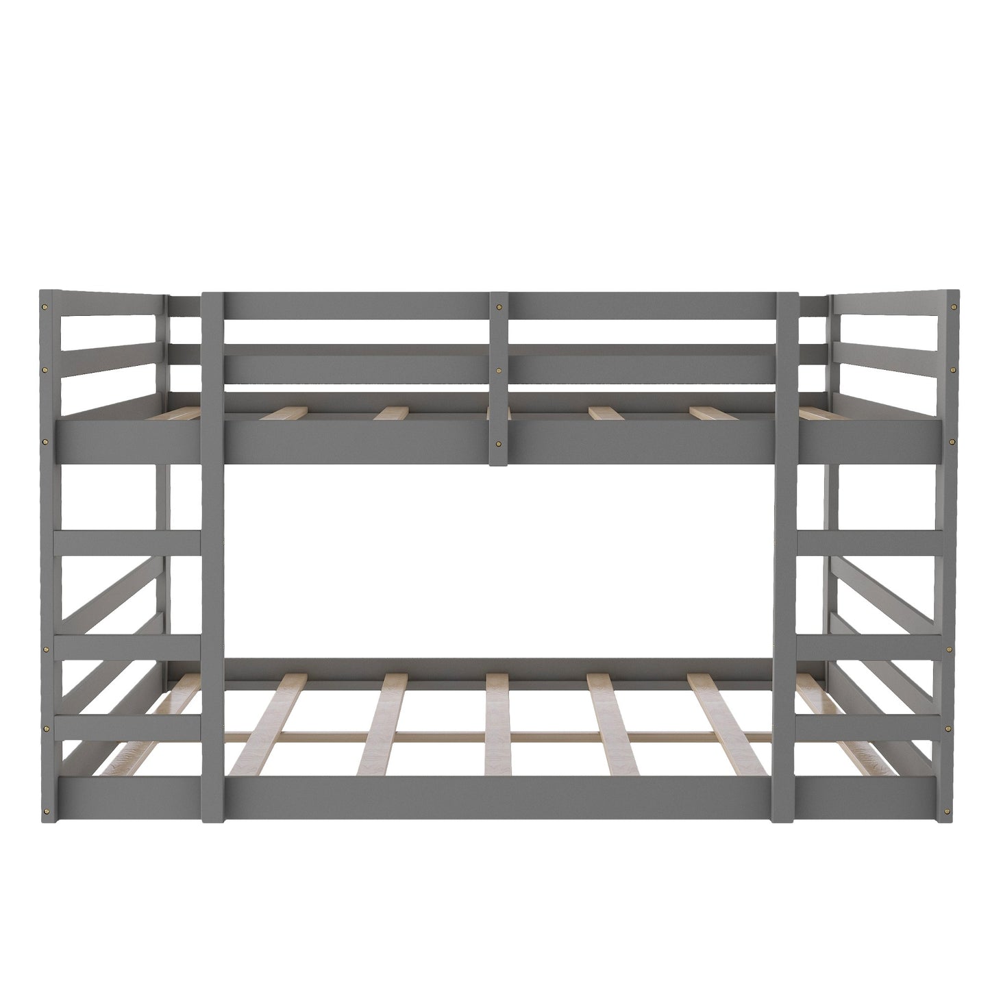 Pastel Gray Twin Over Twin Dual Ladder Bunk Bed