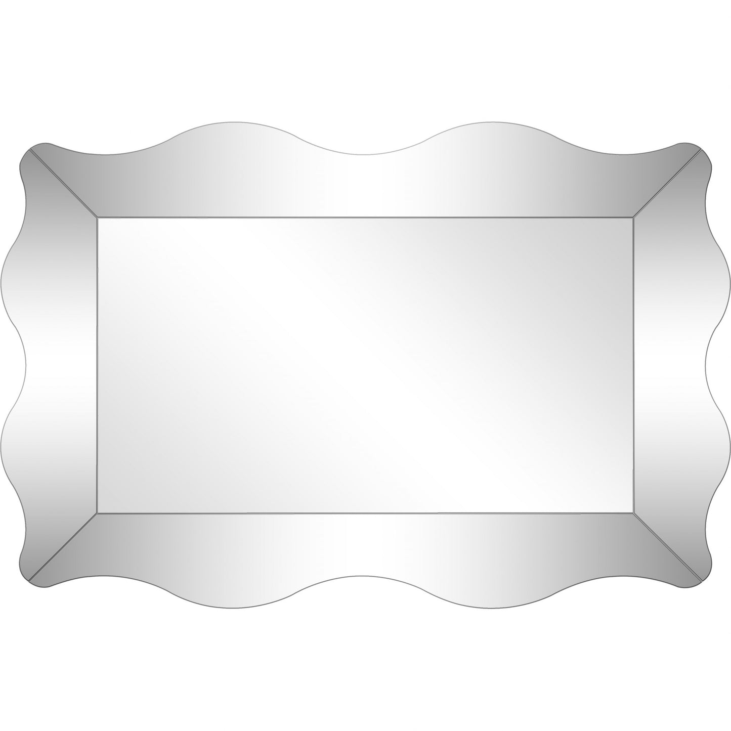 35" Clear Novelty Glass Framed Accent Mirror