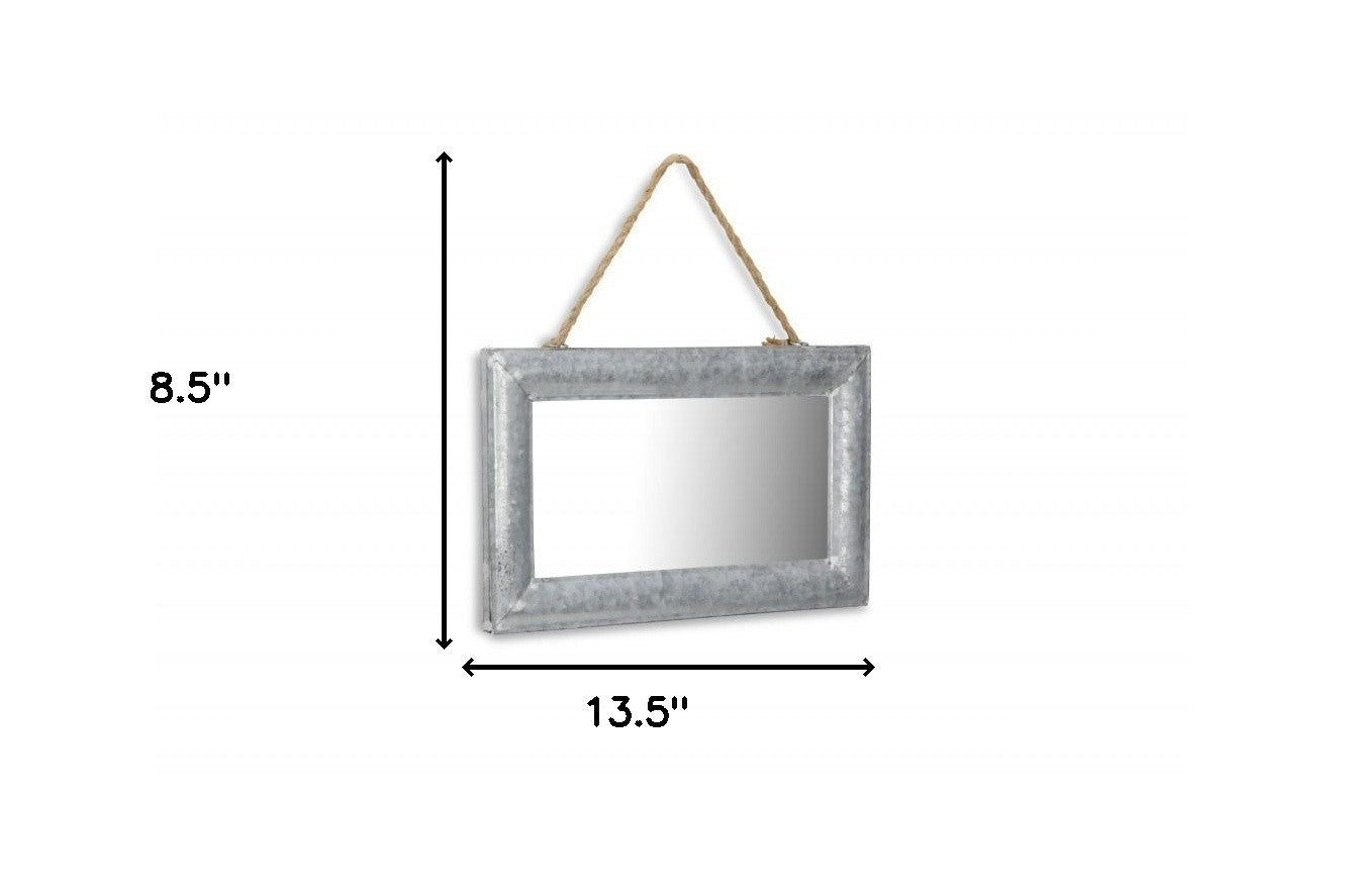 Galvanized Metal Hanging Mirror