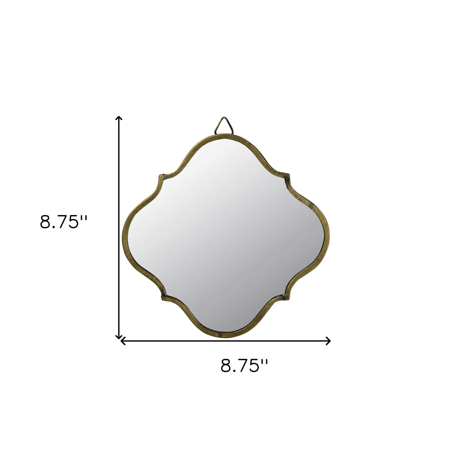 9" Gold Novelty Accent Metal Framed Mirror