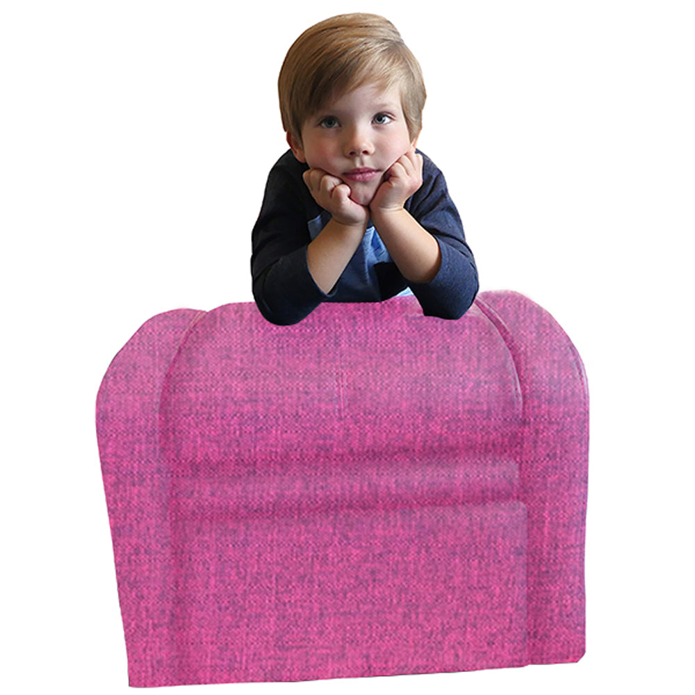 Kids Pink Comfy Upholstered Recliner Chair with Storage