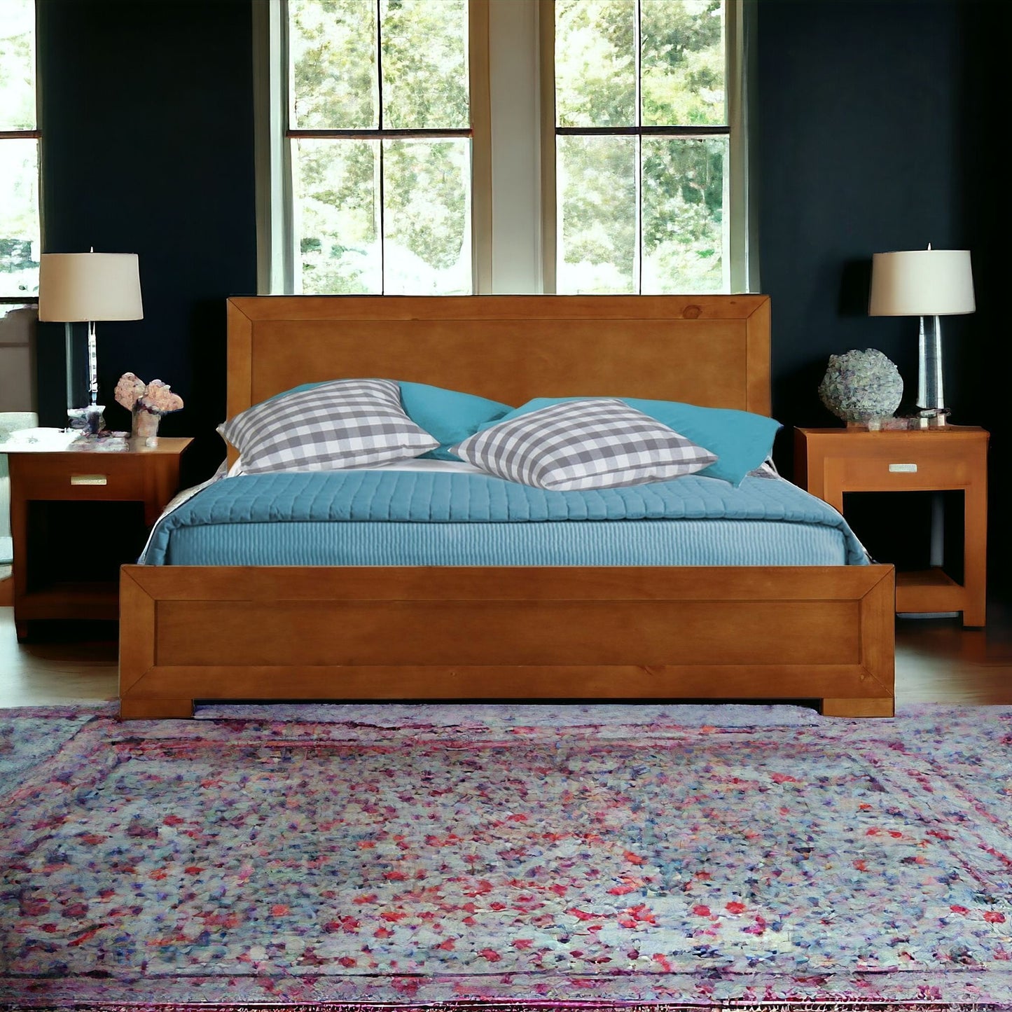 Oak Wood King Platform Bed