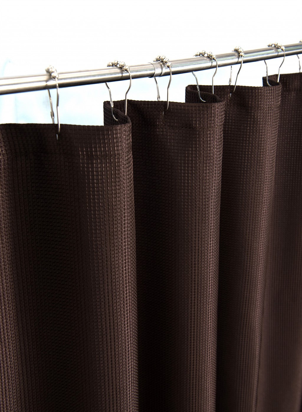 Luxurious Brown Waffle Weave Shower Curtain