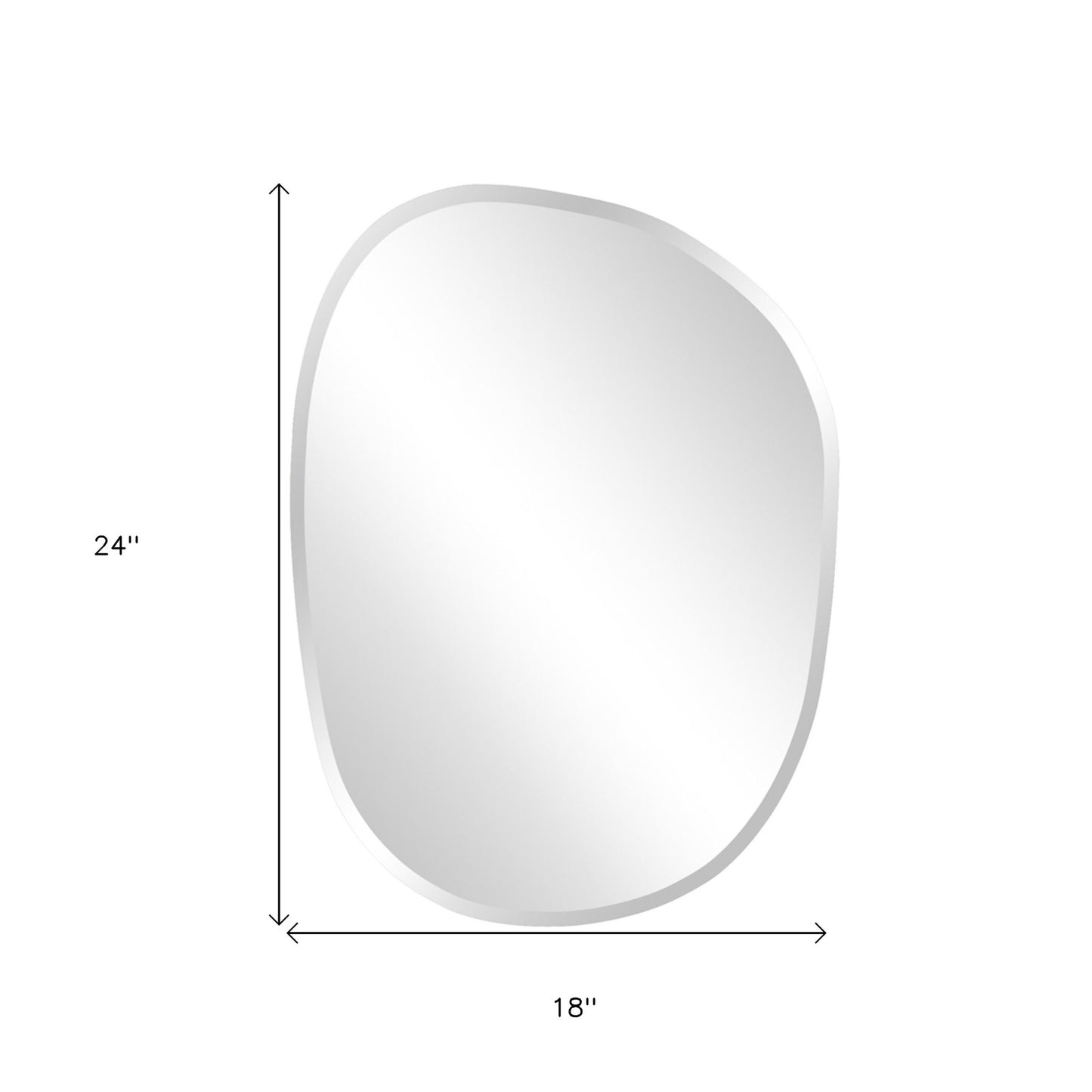 24" Mirror Oval Unframed Accent Mirror