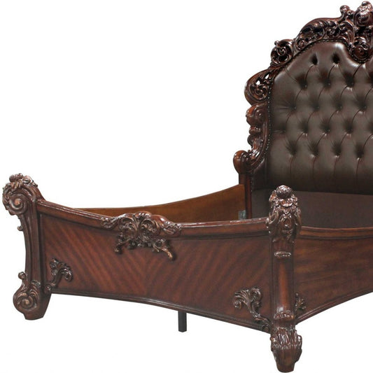 Cherry and Cherry Blossom Pink Tufted Upholstered Faux Leather No Bed