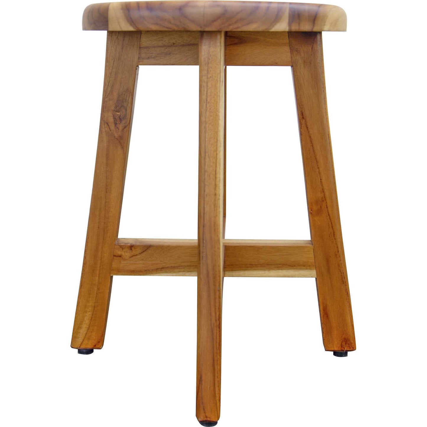 18" Natural Brown Backless Bar Chair