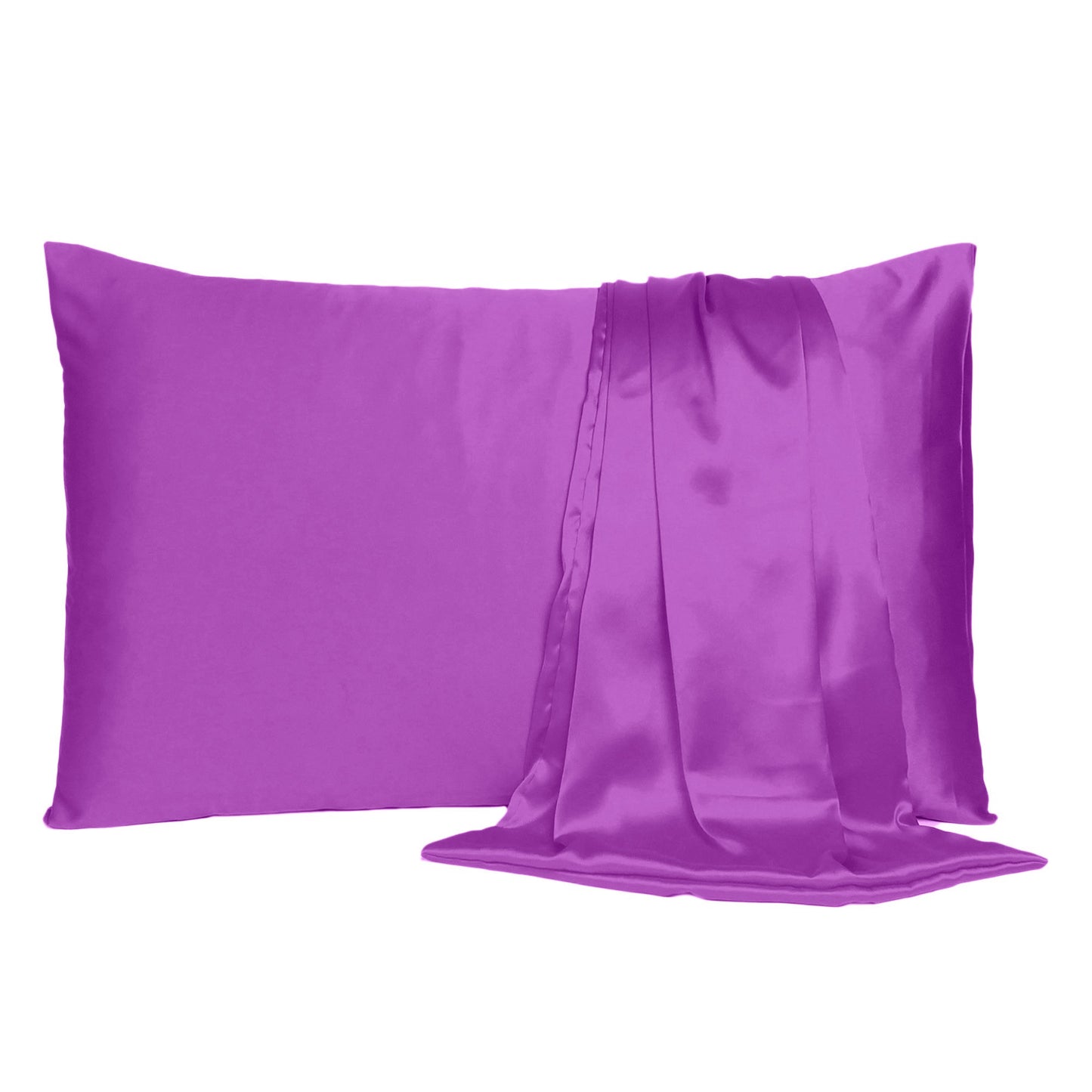 Purple Merlot Dreamy Set Of 2 Silky Satin Standard Pillowcases