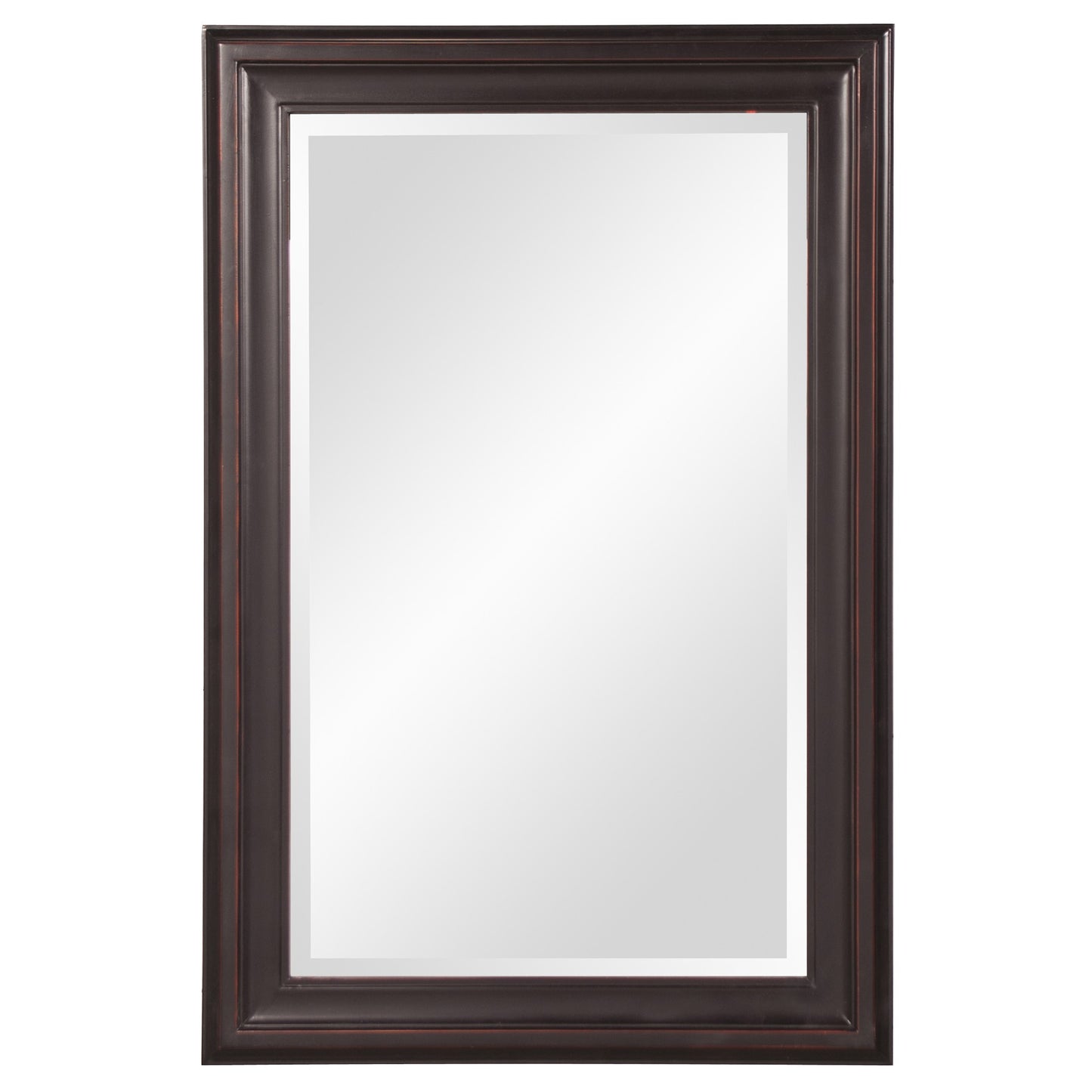 Rectangle Oil Rubbed Bronze Finish Mirror With Wooden Bronze Frame