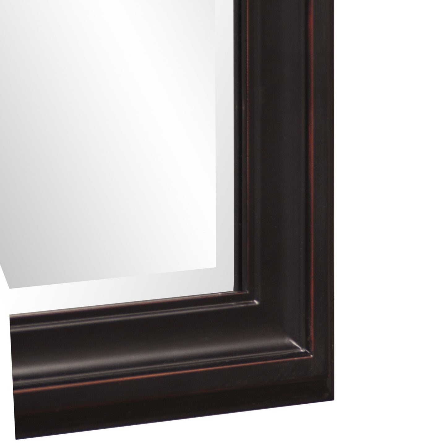 Rectangle Oil Rubbed Bronze Finish Mirror With Wooden Bronze Frame