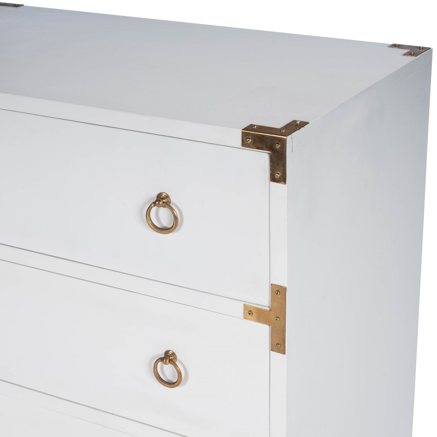 28" White Solid Wood Three Drawer Dresser