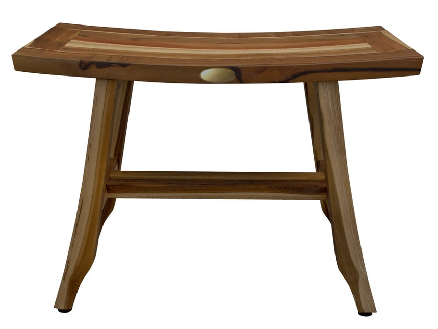 Contemporary Teak Shower Stool Or Bench In Natural Finish