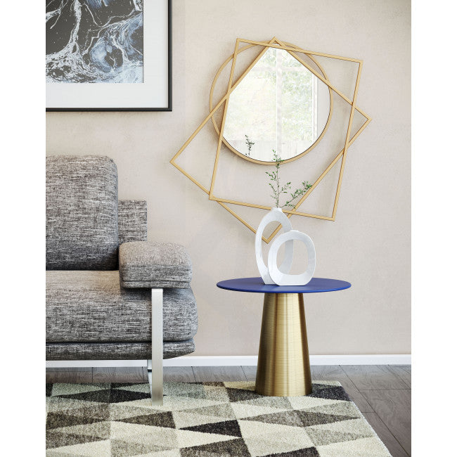 Geometric Overlaps Gold Finish Wall Mirror