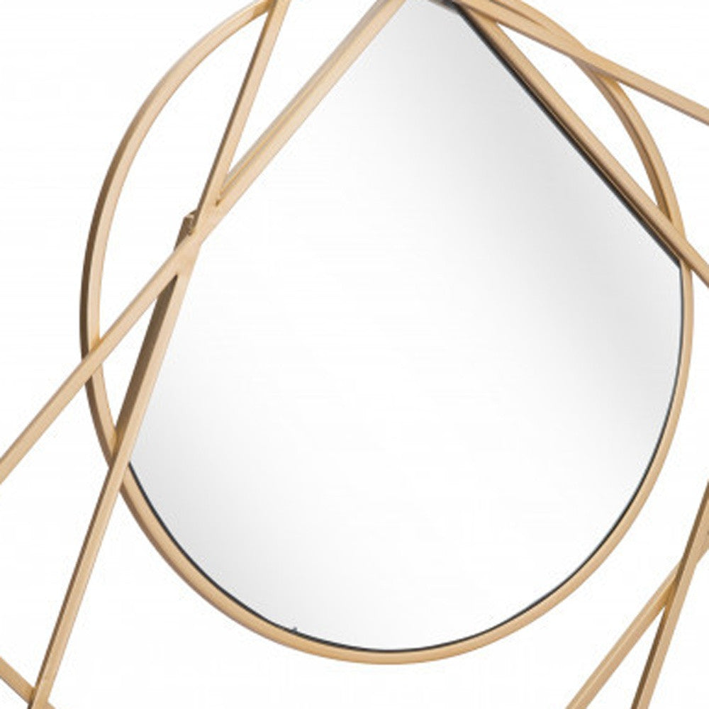 Geometric Overlaps Gold Finish Wall Mirror