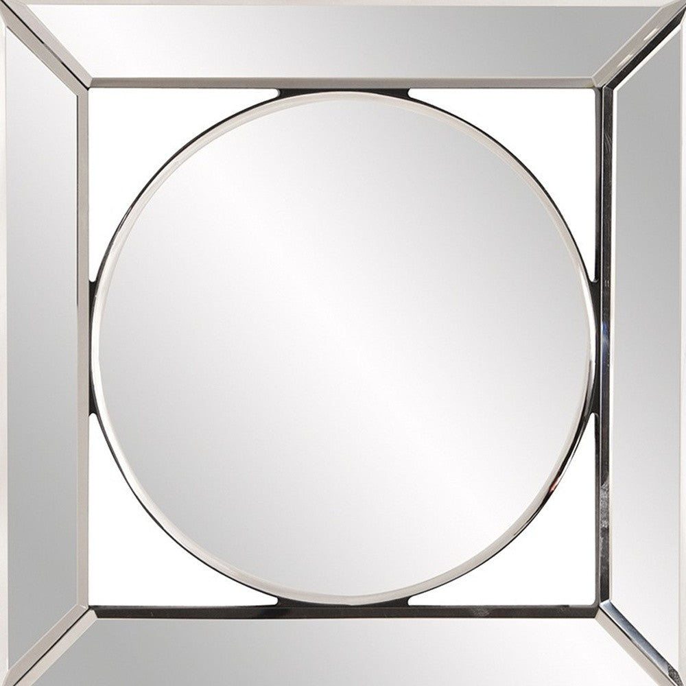 Square Mirror With Center Round Mirror