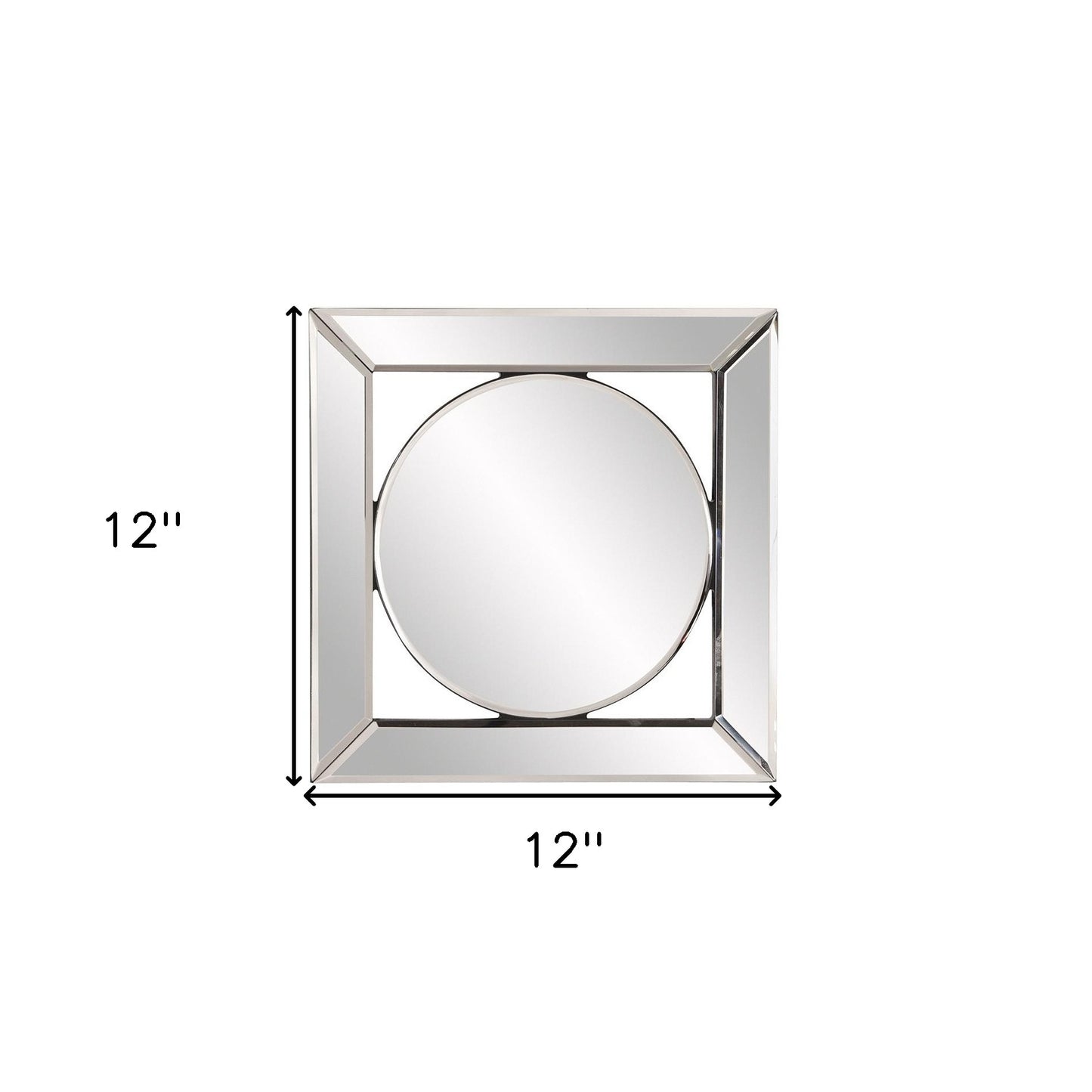 Square Mirror With Center Round Mirror