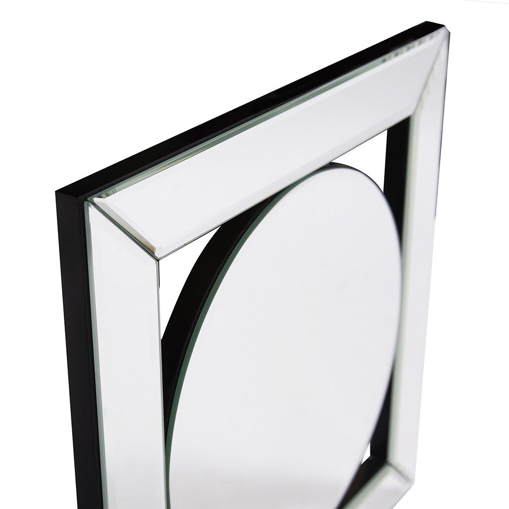 Square Mirror With Center Round Mirror