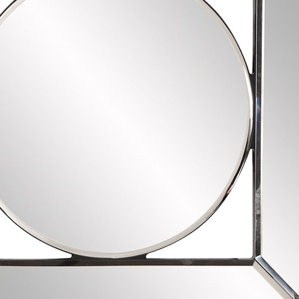 Square Mirror With Center Round Mirror