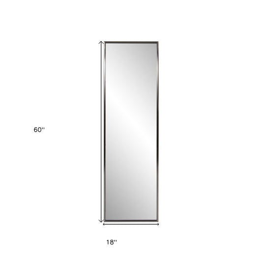 Brushed Titanium Rectangular Full Length Wall Mirror