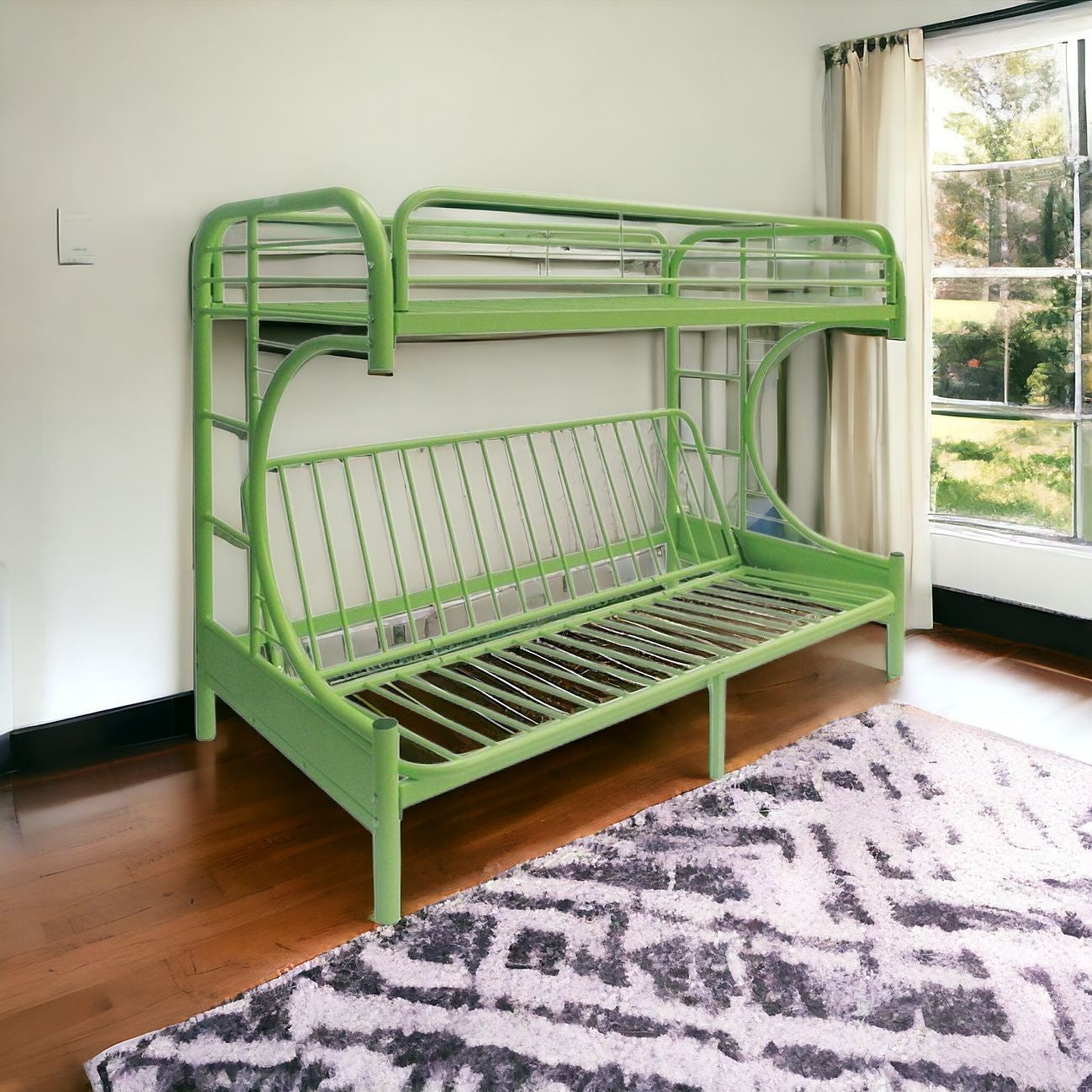 Green Twin Over Full Futon Bunk Bed