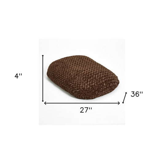 Brown 2" x 3" Lux Faux Fur Oval Pet Bed