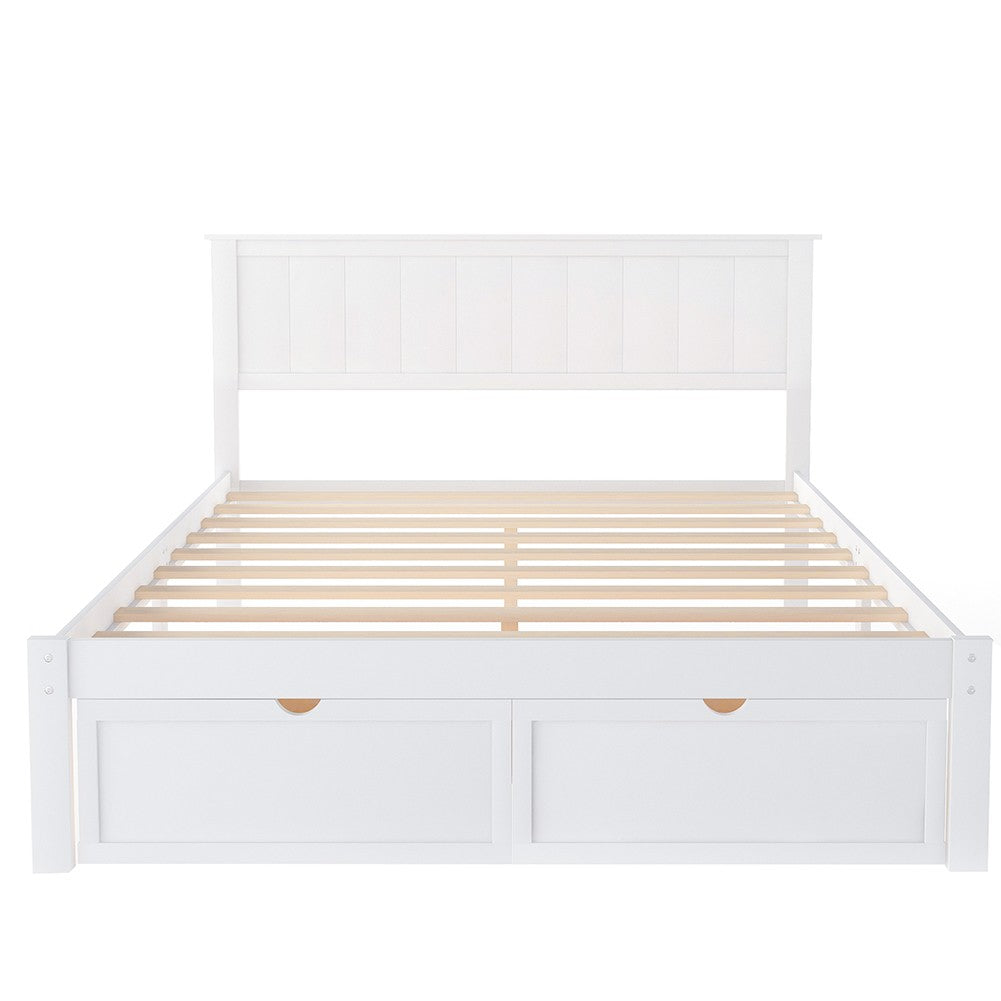 White Solid and Manufactured Wood Full Bed