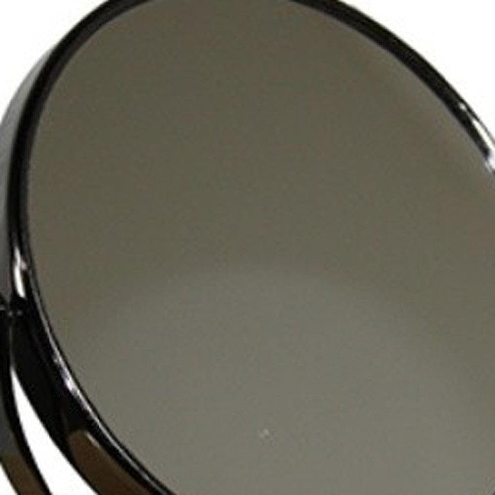 9" Black Round Metal Framed Makeup Shaving Tabletop Mirror