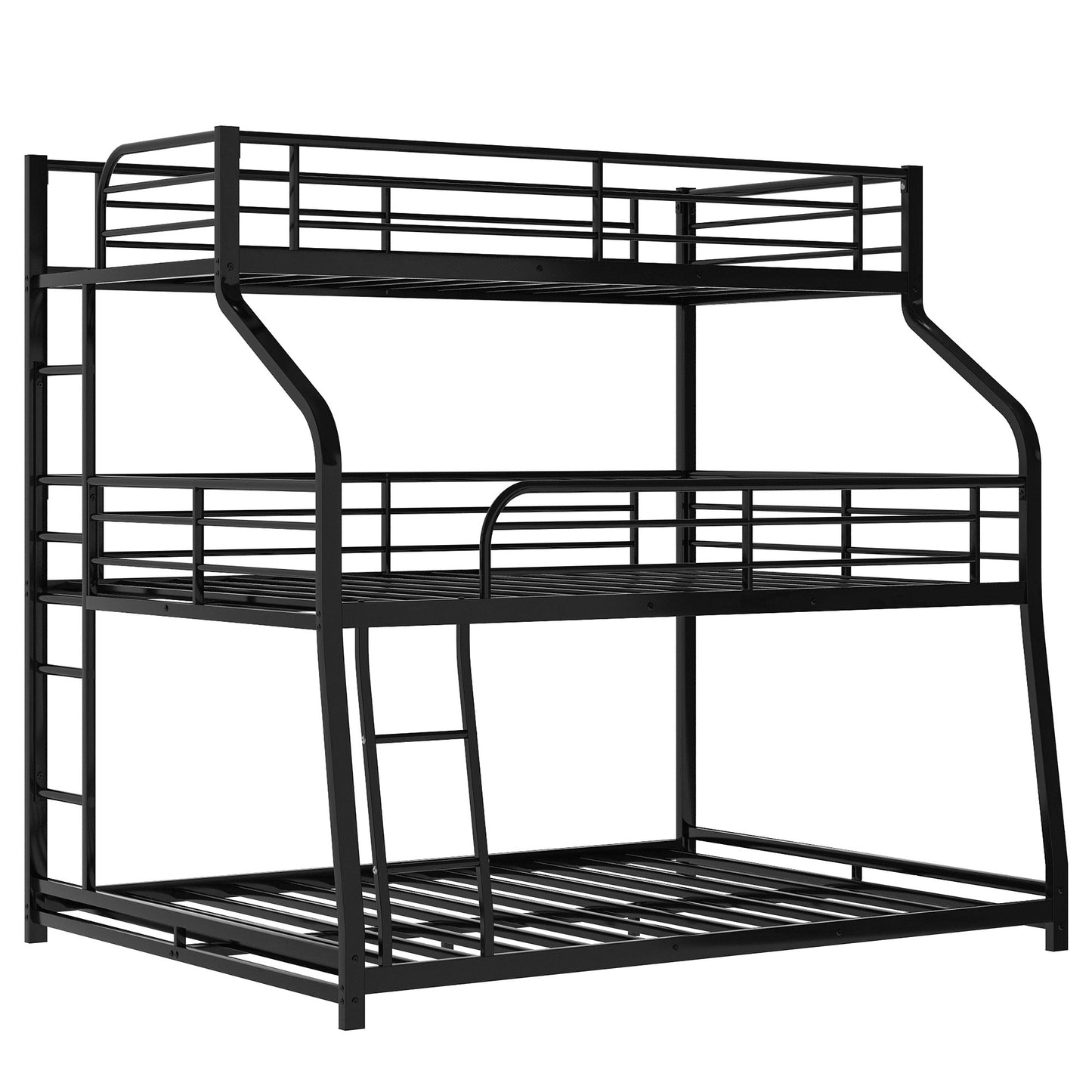 Black Twin XL over Full XL over Queen Size Bunk Bed