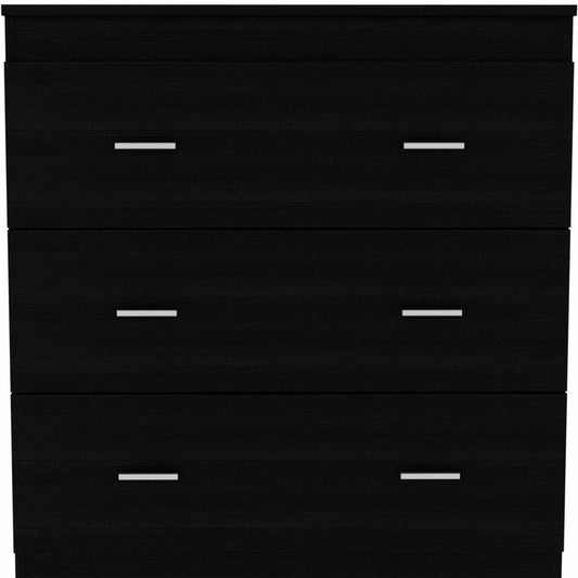 31" Black Three Drawer Dresser