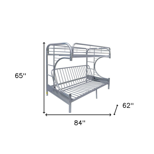 Silver Twin XL Over Queen Futon Bunk Bed