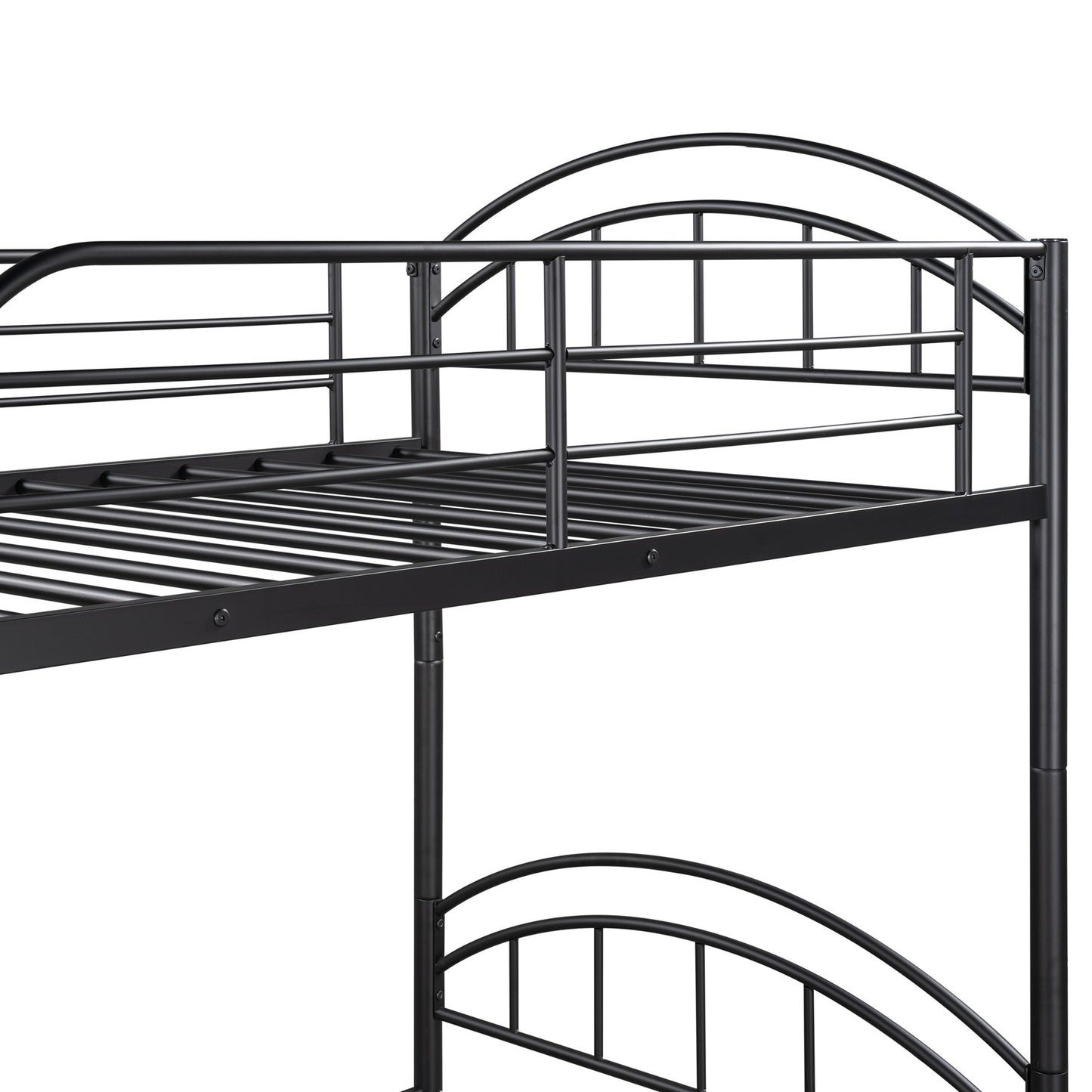 Black Modern Classic Twin Over Twin Metal Bunk Bed