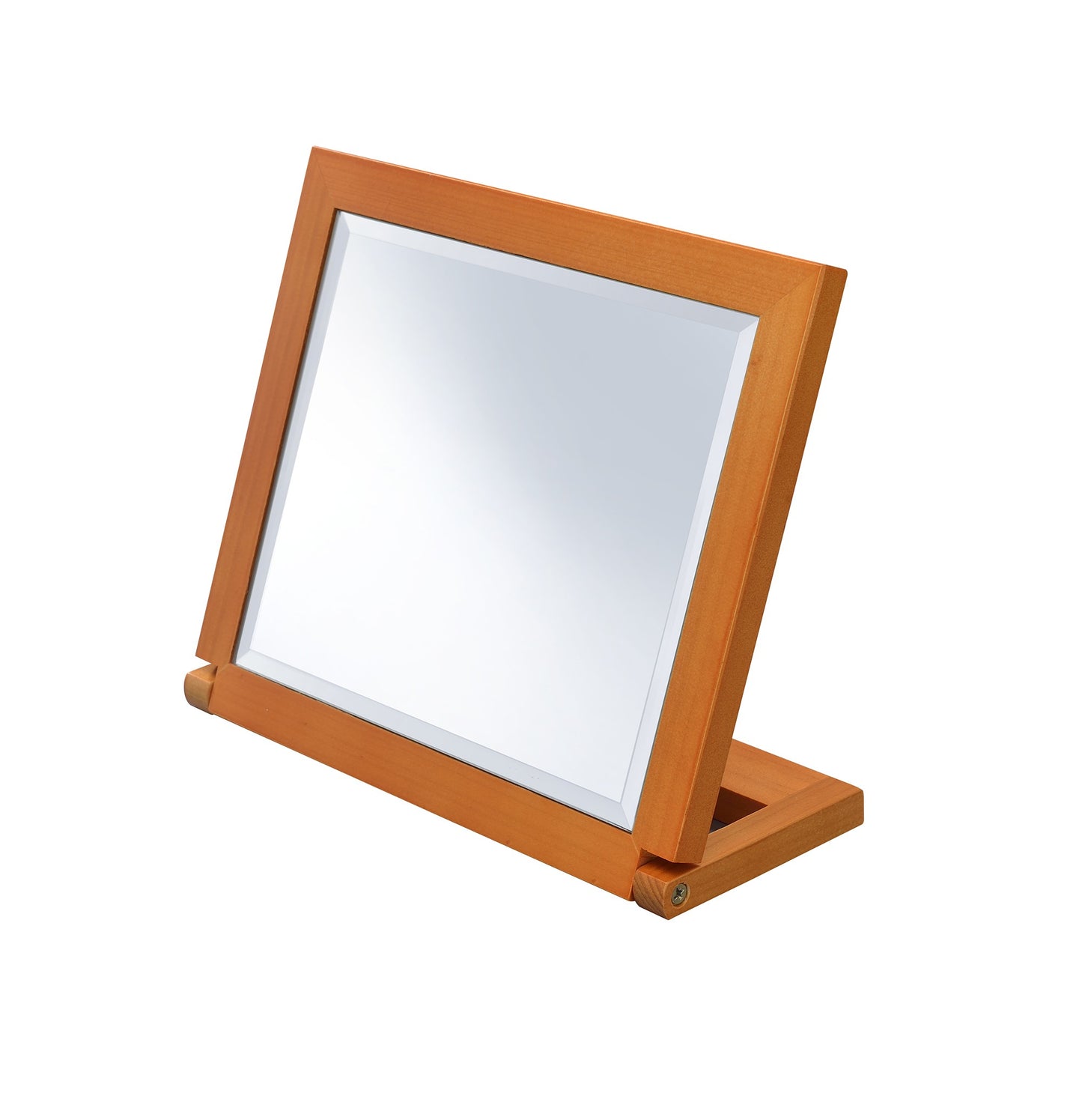 Brown Rectangle Makeup Shaving Tabletop Mirror