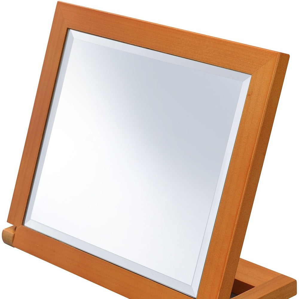 Brown Rectangle Makeup Shaving Tabletop Mirror