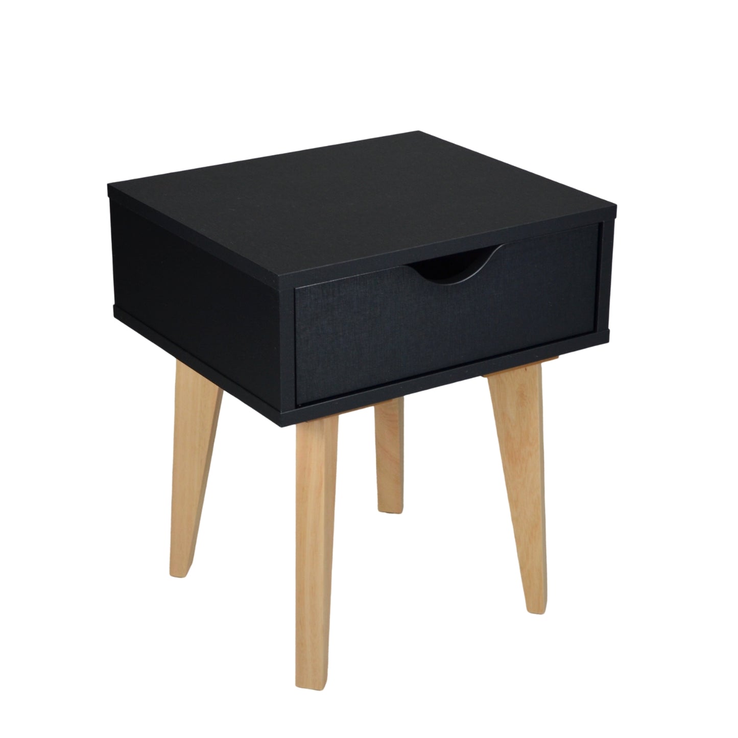 18" Black One Drawer Nightstand